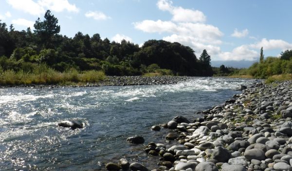 The middle river bathed in Autumn sunshine.
