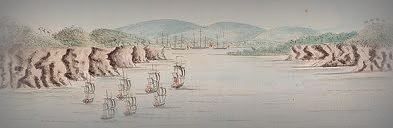 Drawing from William Bradley's record of the voyage.