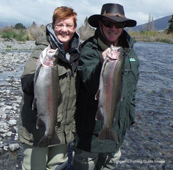 The Herrings with a nice brace of Tongariro trout