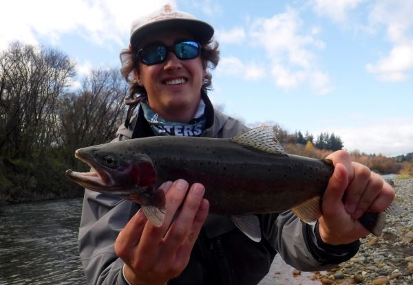 American angler Jeff Stewart with a jack from the lower river.
