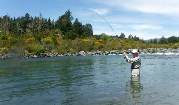 Rob playing a fish in Big Bend